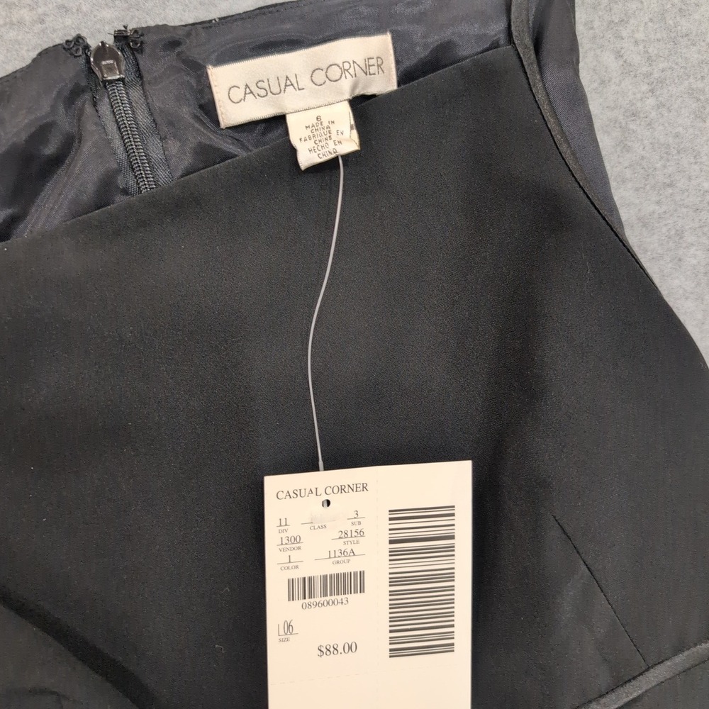 Casual Corner Black Sleeveless Square Neck Sheath Dress Size 6 NWT NOS - Picture 2 of 4